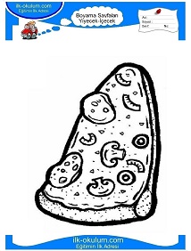 Çocuklar İçin Pizza Boyama Sayfaları 